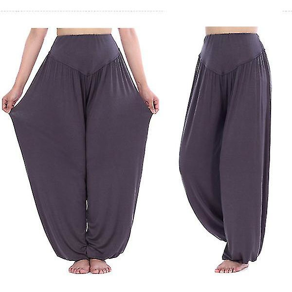 Yogabukser med brede ben til kvinder Dark Gray XL