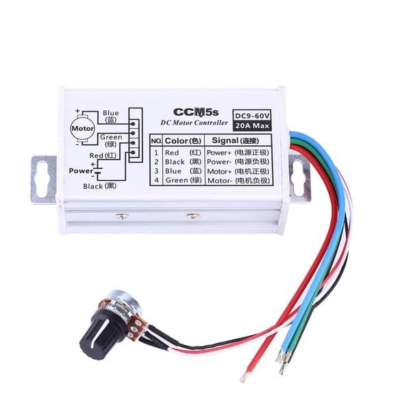 Högkvalitativ PWM Motorvarvtalsregulator 9V till 60V 20A