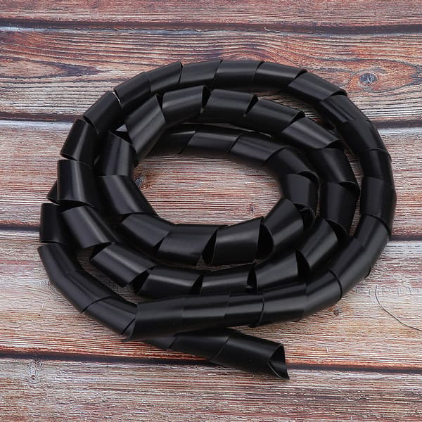 2-pack Svart 25mm PP Spiral Kabelskydd