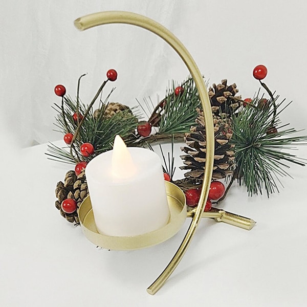 Lysestage Retro Romantisk Smedejern Halvcirkel Måne Lysestage Spisebord Ornament til fest