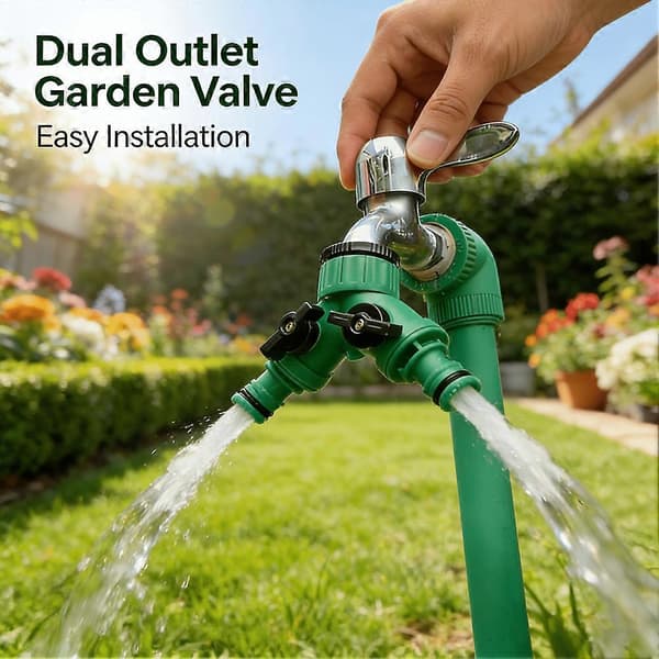 Hagesplitter med doble uttak Y-ventiler Universal Anti-korrosjon Rustfri for bilvask 2pcs