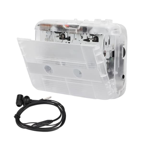 FM Radio Kassettspiller Klassisk Stil Multifunksjon Bluetooth 5.0 Bærbar Transparent
