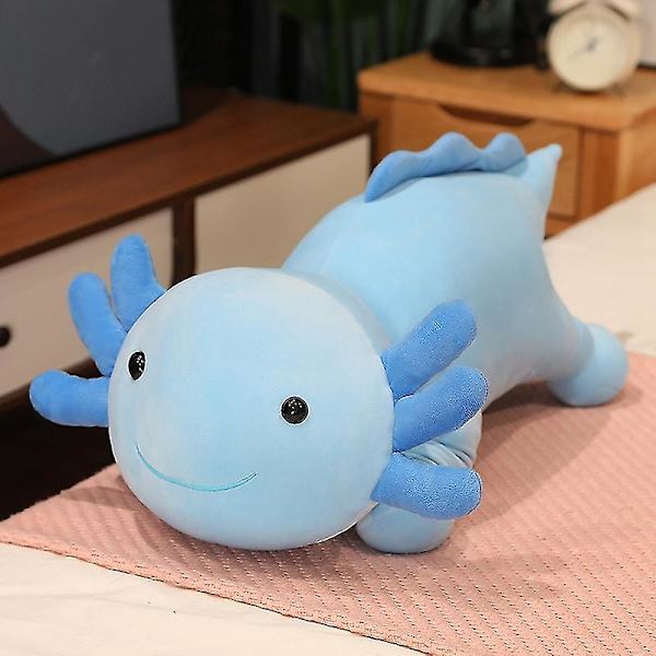 Uusi Salamander Pillow Pehmolelu Pitkä tyynynukke A blue 30CM