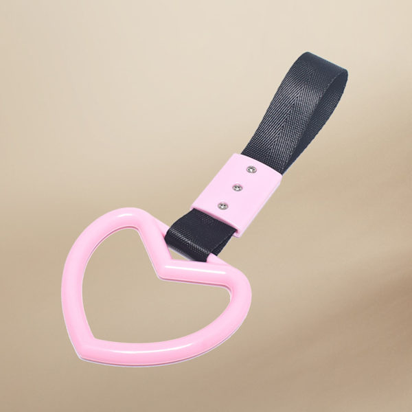 Bil Håndtak Stropp Hjerteformet Plast Solid Universal Dekorativ Bakre Støtfanger Varsel Ring Rosa