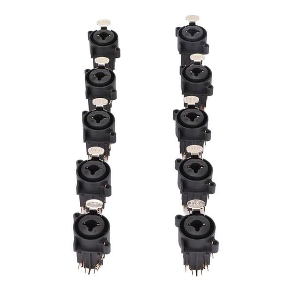 10-pack XLR hane kontakt 6.5mm panelmonterad ljudkontakt för AV-utrustning bilhögtalare mediaspelare