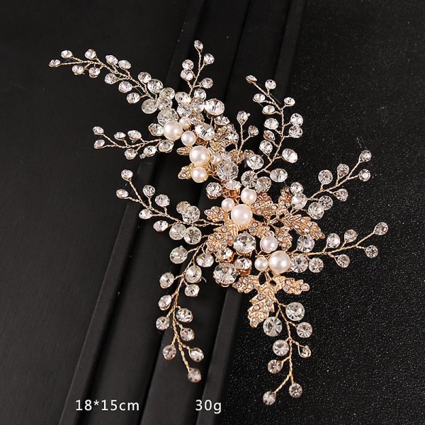 Leaf Wedding Hair Vines Helmimetalliseos morsiamen hiustarvikkeet Pearl Hair Piece -hiuspanta naisille ja