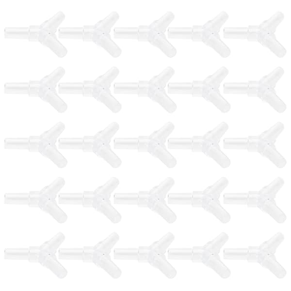 30 STK 4MM Akvarium Luftslange L Form 3 Vejs 4 Vejs Adapter Stik Krystalklar