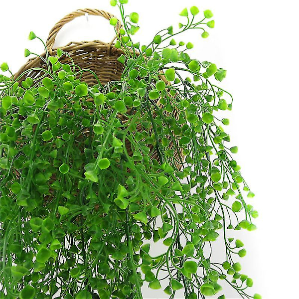 kunstige falske vinranker hængende blomsterplante Home Garden Decor 2PCS Green