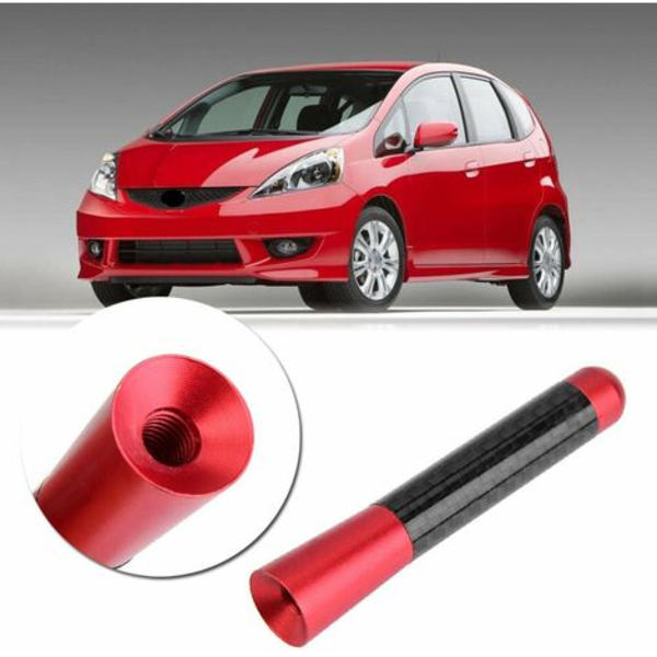Bilantenne, 8CM Carbon Fiber Screw Radio Kort antenne til Universal Car Modification (Rød)