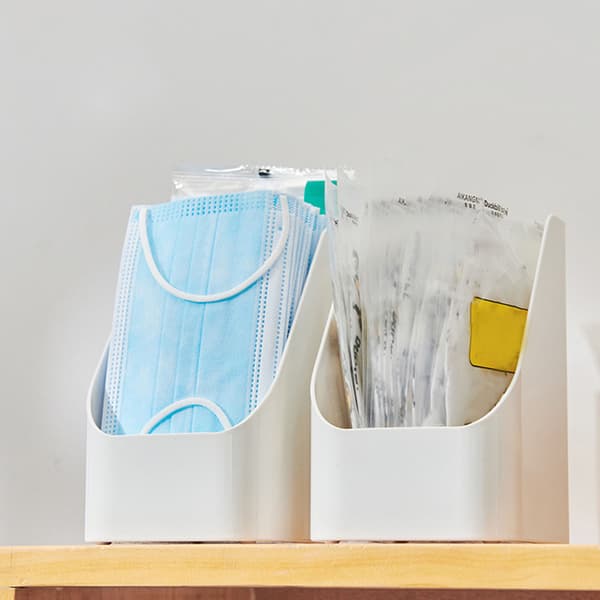 Vit plast badrumsförvaringslåda kosmetisk sminkorganisatör matbehållare modern design