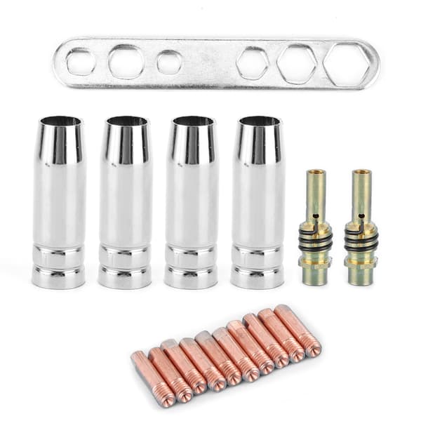 17 st MIG MAG Svetsmunstycke Tips Set 0.8 mm Kontakttips Hållare Kompatibel med Binzel 15AK