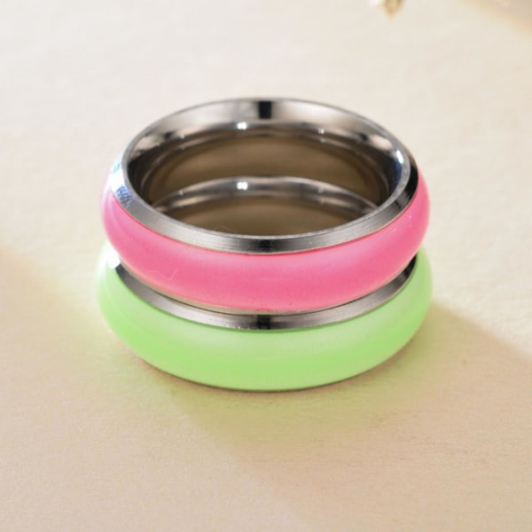 Enkel mode unisex lysende ensfarvede glødende ring smykketilbehør Green US 12