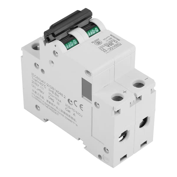 2P 250V Lavspenning DC Miniatyrstrømbryter for Solcellepanel Grid System 25A