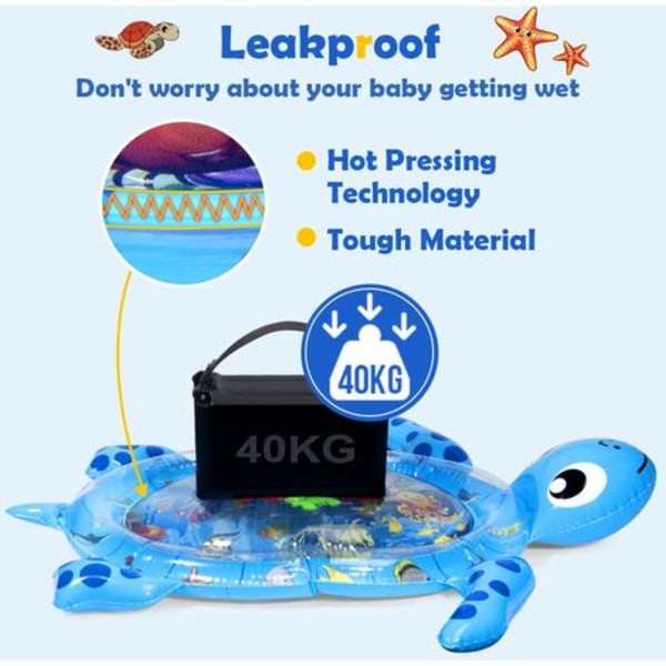 Puhallettava baby leikkimatto Kilpikonna Big Belly Time -matto vuotamaton merivesimatto monivärinen baby lelu varhaiseen vauvojen kehitykseen
