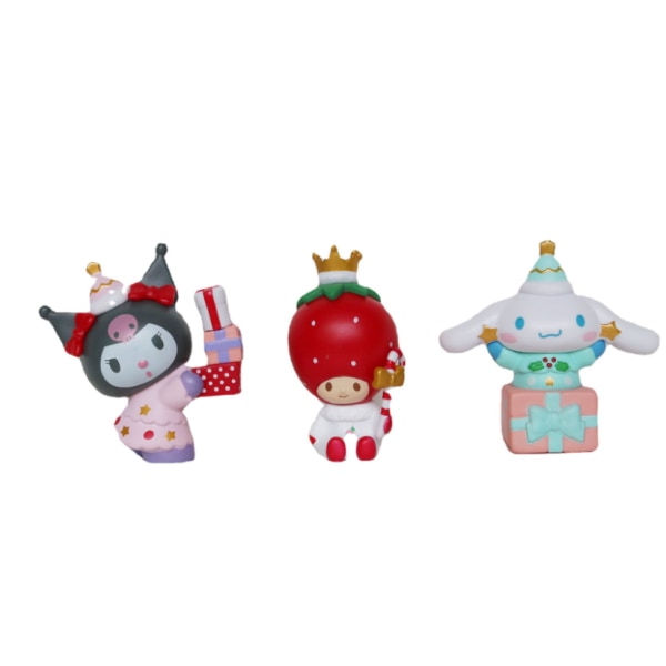 6 jordgubbsmelodi docka julklapp docka katt figur nypa docka blind box leksakstillbehör
