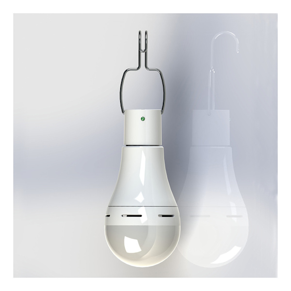 (BLS-60-20D 7W glödlampa + solpanel = komplett set (smart switch, kallvitt ljus) LED-ljus, för utomhusbruk, trädgård, trädgård