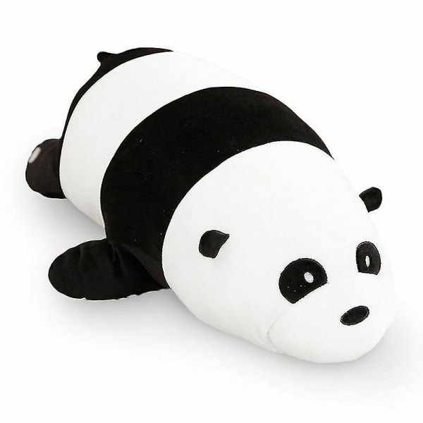 Björnkudde Grizzly Panda mjuk plysch för barn bästa leksak C Black white