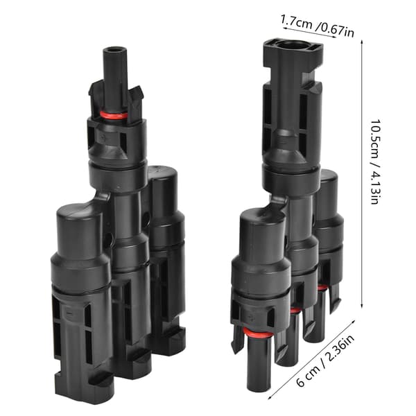 2 i 4-veis solcellekabeladapter 1 til 3 T-type solcellepanelkabeladapter