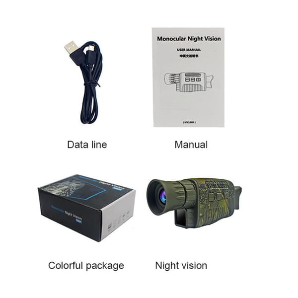 Nattevisionsmonokular 1,5x skærm IR-sensor 36MP multifunktionel enhed