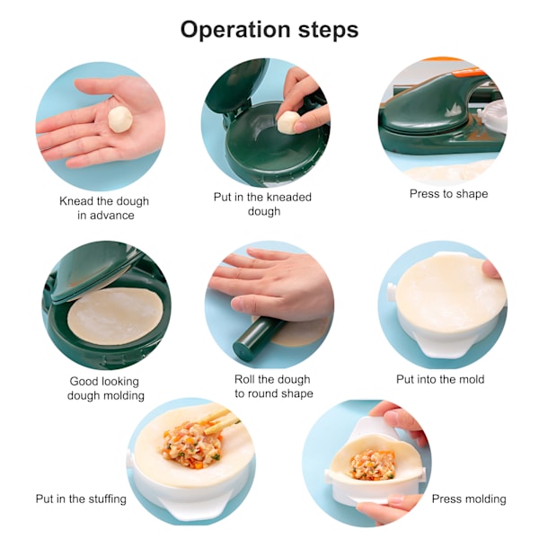 Multifunksjonell Trykknapp Dumpling Maker Kjøkken Manuell Dumpling Wrapper