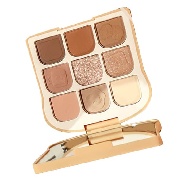 Slät 9-färgs ögonskuggspalett Långvarig rouge makeup skönhetsögonskugga typ 1