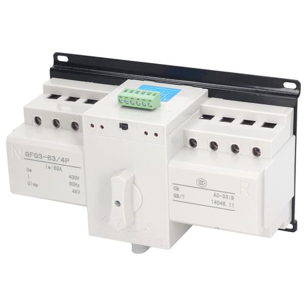 Mini dobbel strøm automatisk overføringsbryter 2 kontrollmoduser Høykvalitets generatoroverføringsbryter AC400V 63A