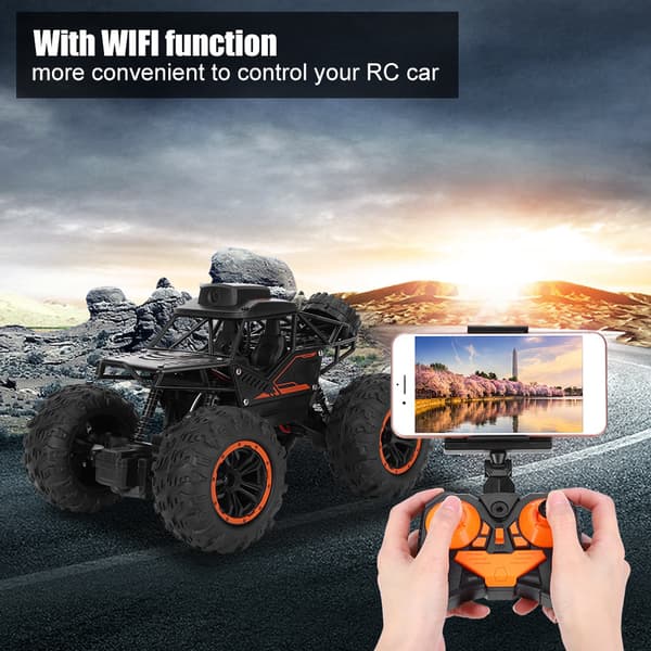 1:18 RC-auto WIFI-kameralla - Musta