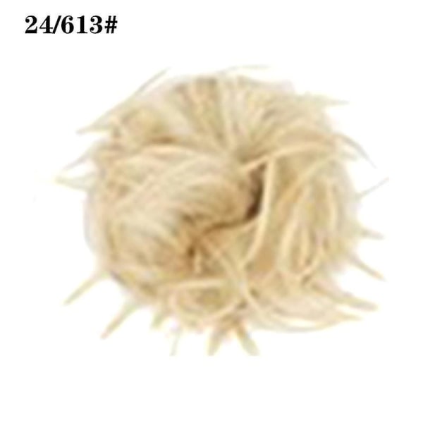 Smutsigt hårbulle bit rufsig updo bullperuker med elastiska gummihårförlängningar för frisyr 18 6
