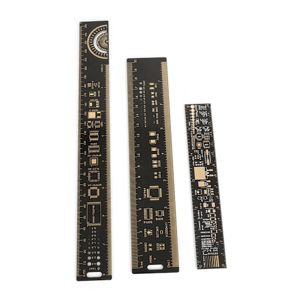 Multifunksjonelt PCB-linjalssett 3 deler 16 19,99 26 cm