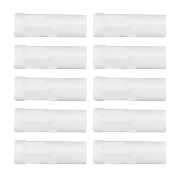 10 st E14 Metallrör Ljushållare Lampfot Belysningstillbehör 25x80mm Vit
