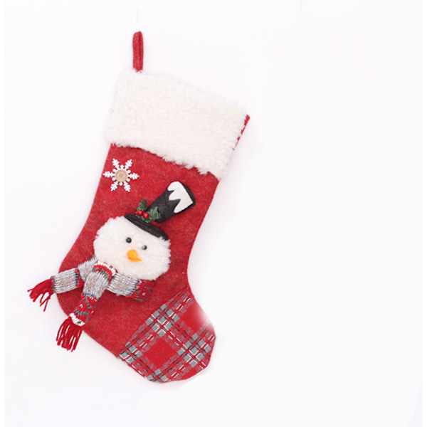 Top Hat Julstrumpor Jul Snögubbe Presentpåse Stor påse Godispåse Strumpor hänge,