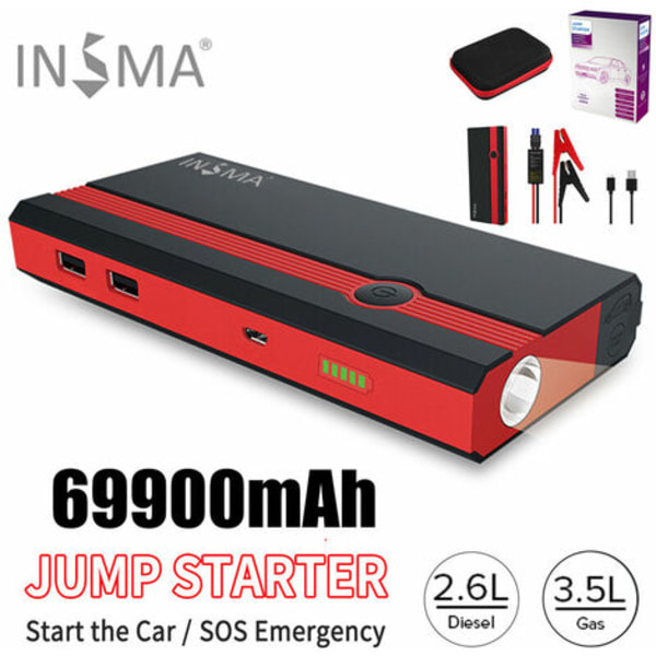 99900mAh 12V Car Jump Starter Jump Starter Booster Bærbar USB-oplader Mobil Power Bank Emergency Battery Survival Kit