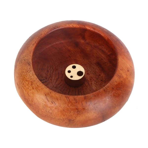 Mini rund røgelsesholder - skålform (rosetræ)