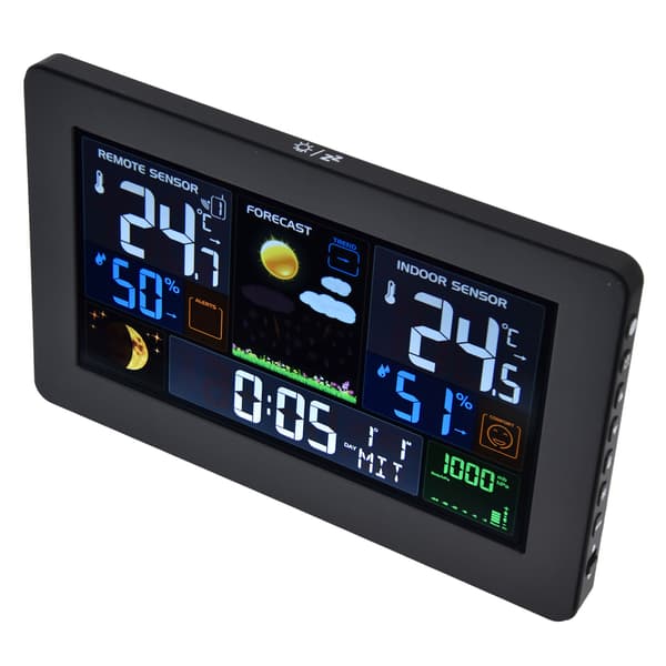 Digital Farve Vejrstation Multi Data Display Baggrundsbelyst Store Tal Termometer Ur til Hjemmekontor US
