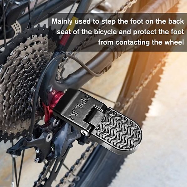 1 par 10 mm bagpedaler med foldbar skridsikker U-slids til bagsædet mountainbike eller elcykel