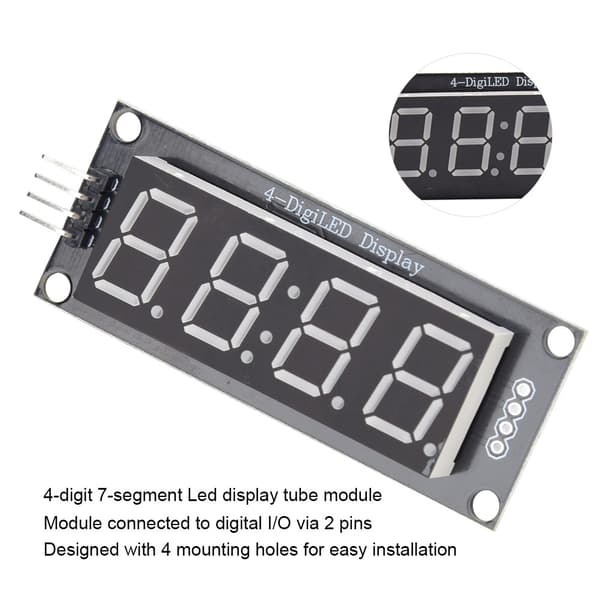 4-sifret 7-segment LED-displaymodul Gul TM1637 for Arduino