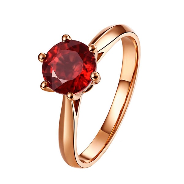 Kvinnor Faux Ametist Ruby Inläggningar Finger Ring Bröllop Engagemang Smycken Present Red US 8