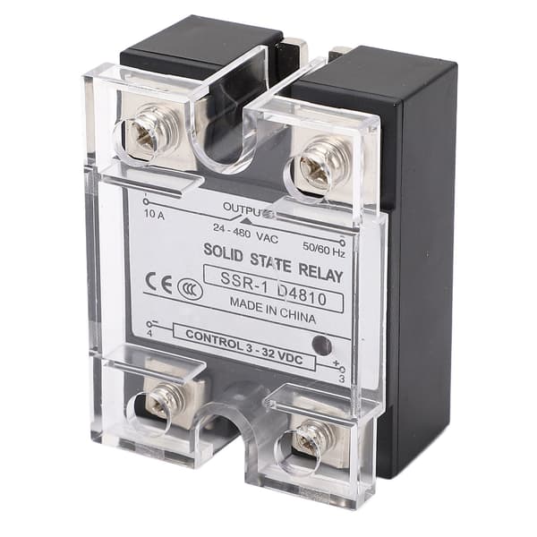 10A Solid State Relé DC Kontroll AC SSR Modul 24-480VAC Lastspenning