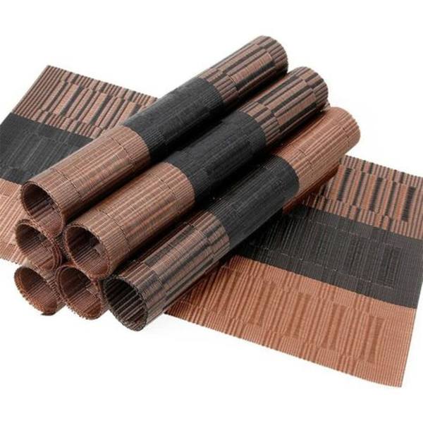 6 kpl Liukumattomia PVC-pöytämatot Pestävä pöytämatto (45x30cm) Pesumatto keittiöön, olohuoneeseen, puutarhaan tai ruokasaliin (musta-