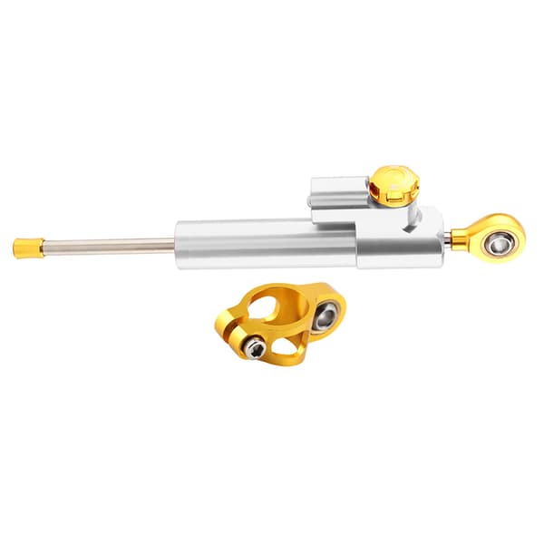 Universal Motorcykeldäck Aluminiumlegering Styrdämpare Stabilisator Säkerhetskontroll Silver