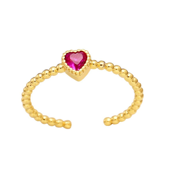 Sormus Vintage Zircon Heart Stud Muotikorut Ac10008 Rose