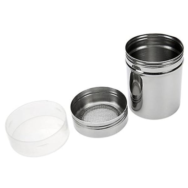 3 stk rustfrit stål chokolade shaker melpulver florsukker kaffesigte + låg