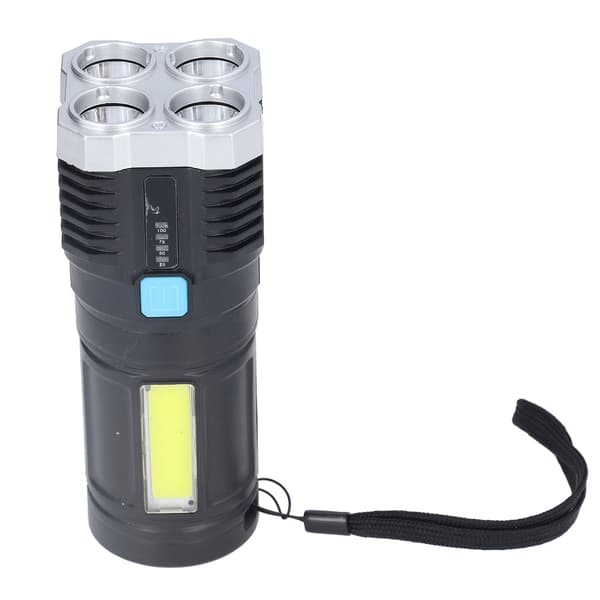 Quad Core Lysstærk LED Genopladelig USB Udendørs Multifunktionel Spotlight Batteriindikator