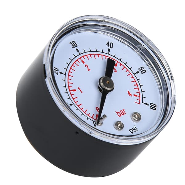 Luft Olie Vandtryksmåler 1/8 BSPT Bagtilslutning 0-60psi 0-4bar