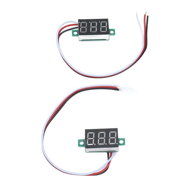 Mini digital voltmeter - 2 stk 0,36 tommer LED DC spændingstester, 3 ledninger, 0,00V-30,0V, beskyttelse mod omvendt tilslutning