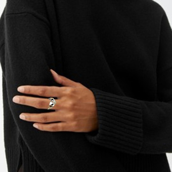 Unisex -ring inlagd konstnärlig dekorativ fiskmun fingerring för present US 7