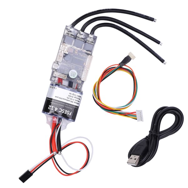FSESC4 12 50A Hög Ström Mini Enkeldrift V4 Elektronisk Hastighetsregulator Anodiserad Aluminium