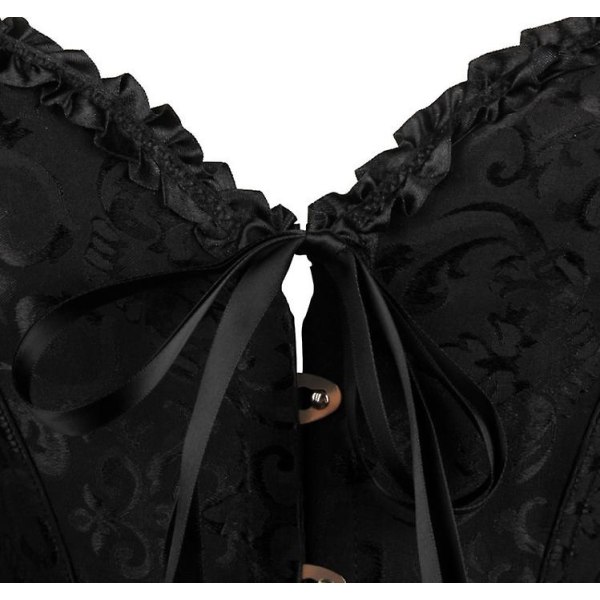 Jacquard vest shapewear, stropløst korset Black XL