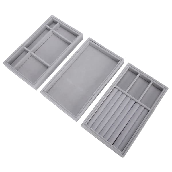3 st Professionella Smyckesbrickor Stapelbara Örhänge Halsband Ring Display Bricka Organizer