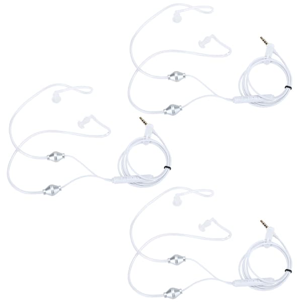 3 Sæt Mobiltelefon Luftkanal Headset Linjekontroludstyr